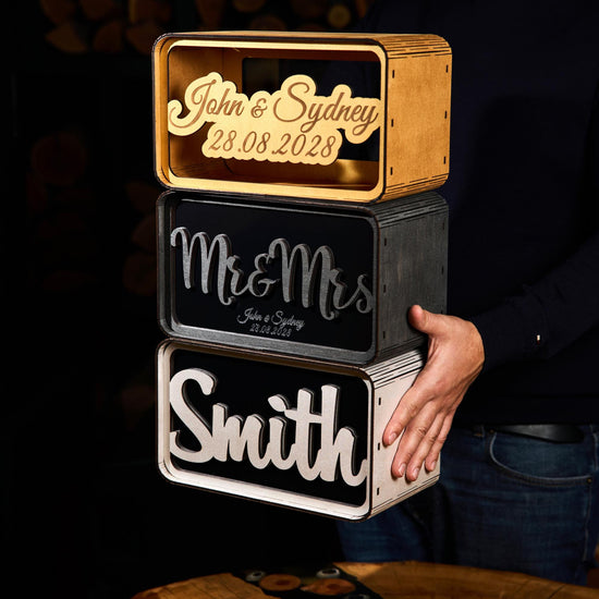 Personalized Wedding Card Box, Wooden Wedding Money Box, Custom Cash Gift Box, Wedding Envelope Box, Acrylic Card Holder
