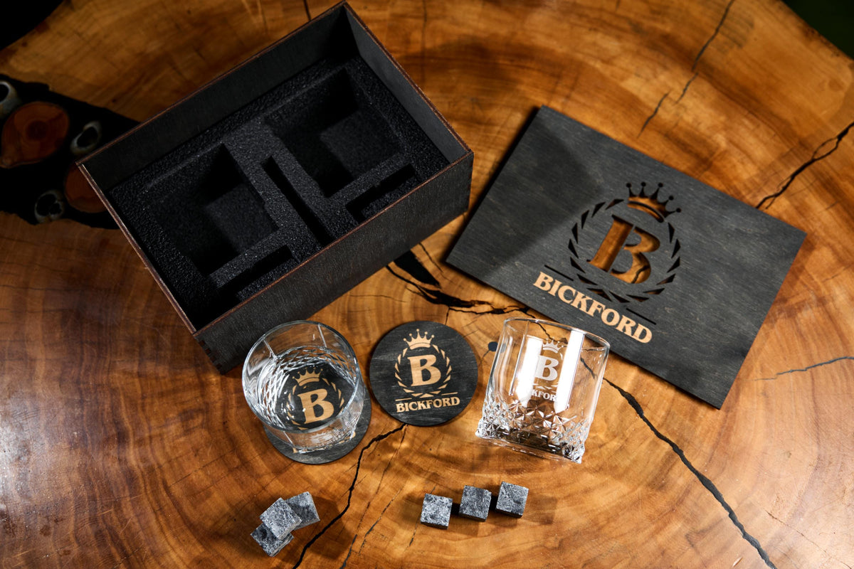 Personalized Whiskey Glass Gift Set, Engraved Whiskey Glasses, Whiskey Gift for Dad, Husband, Birthday, Anniversary, Christmas Gift