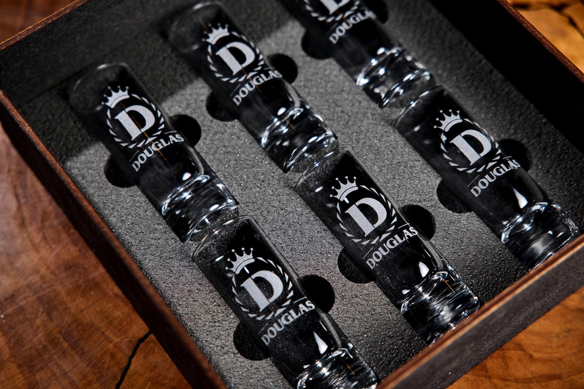 Personalized Shot Glass Set, Engraved Shot Glasses, Custom Shot Glass Gift, Whiskey Gift for Him, Groomsmen Gift, Gift for Dad