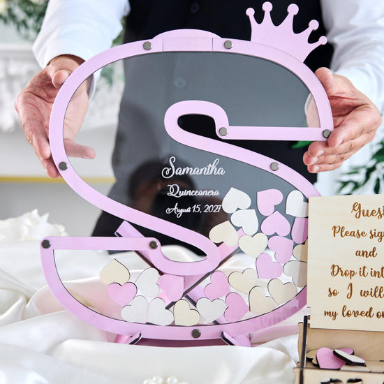 Personalized Quinceañera Guest Book, Sweet 16 Letter Guest Book, Custom Initial Guestbook, Birthday Party Keepsake, 15th Birthday Decor