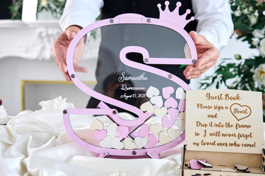 Personalized Quinceañera Guest Book, Sweet 16 Letter Guest Book, Custom Initial Guestbook, Birthday Party Keepsake, 15th Birthday Decor