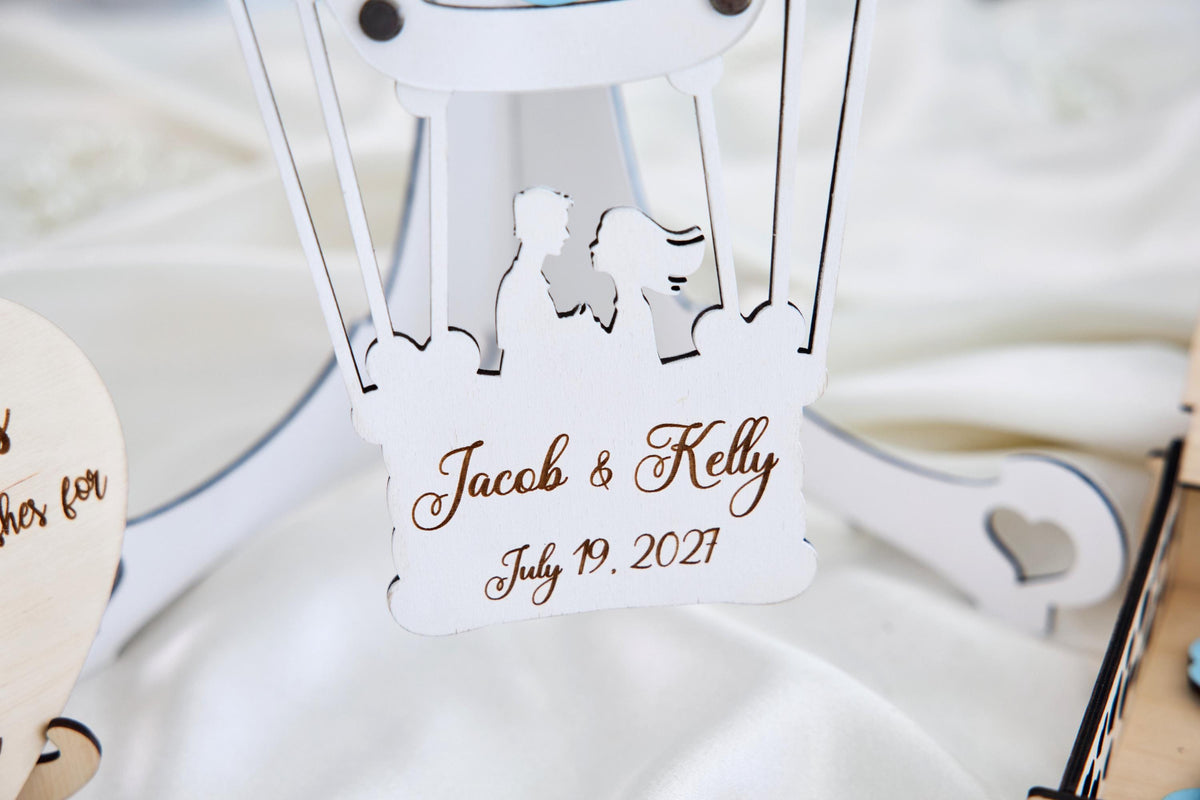 Hot Air Balloon Wedding Guest Book, Personalized Travel Guestbook, Adventure Wedding Keepsake, Balloon Guest Book Alternative