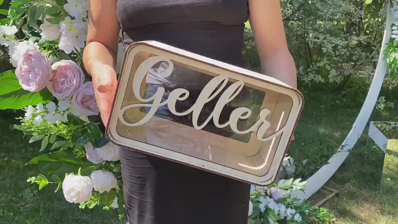 Personalized Wedding Card Box, Wooden Wedding Money Box, Custom Cash Gift Box, Wedding Envelope Box, Acrylic Card Holder