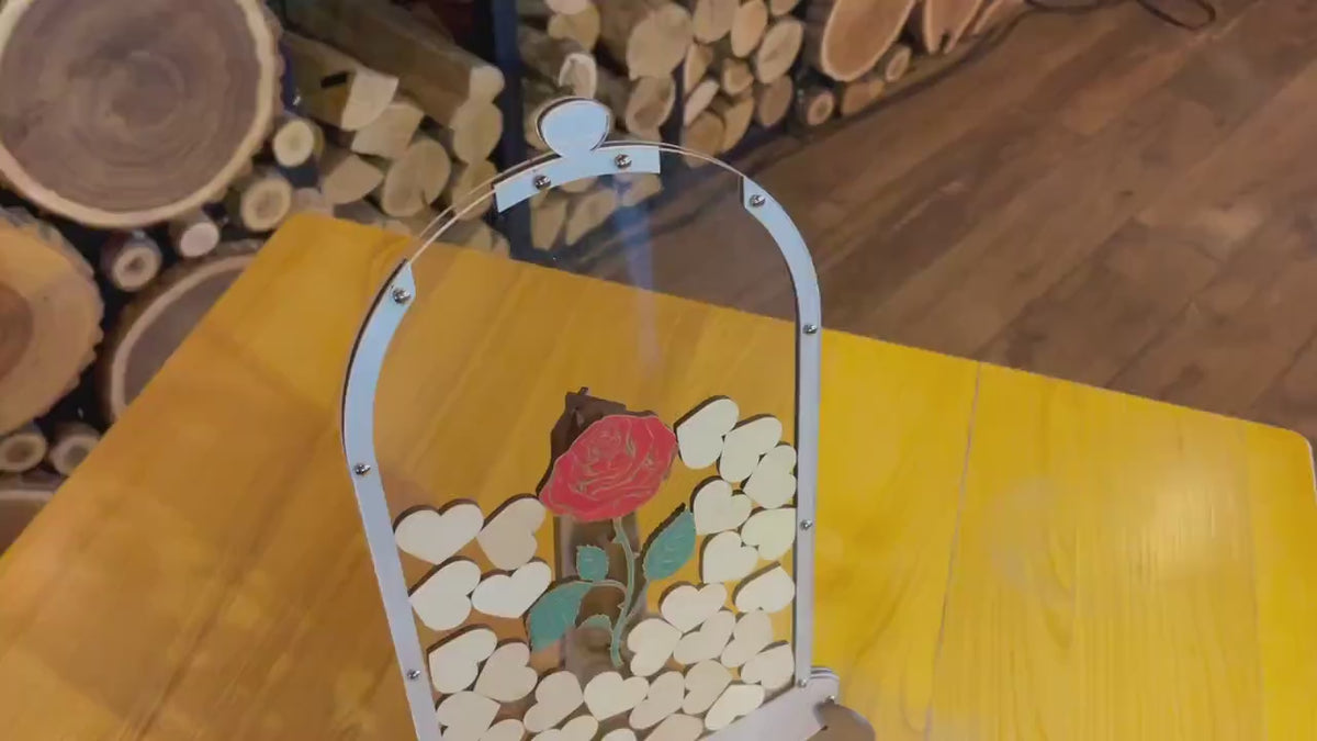 Rose in Flask / Wedding Guest Book / Hearts Guest Book / Wedding Guest Book Alternative / Sweet 16 Guest Book / Quinceanera Guest Book /